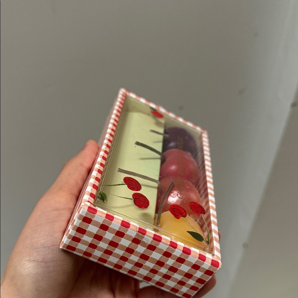 Cherry Shaped Candle Set Wax Candles, Set of 4 By Anthropologie New In Box - Picture 11 of 12
